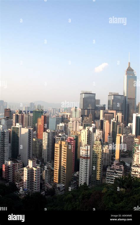 Downtown Hong Kong Skyline from the Mountainside Stock Photo - Alamy