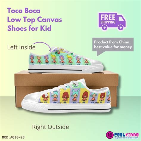 Toca Boca, Low-top Sneakers, Toca Boca Print Shoes, Canvas Construction, Lace-up Closure, Shoes ...