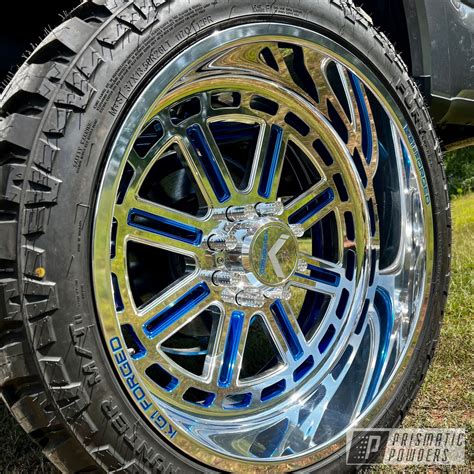 Ford F250 Wheels coated in Super Chrome Plus and Anodized Blue ...