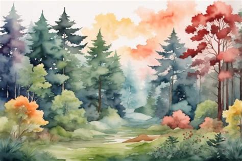 Forest Watercolor Landscape Background Graphic by Forhadx5 · Creative ...