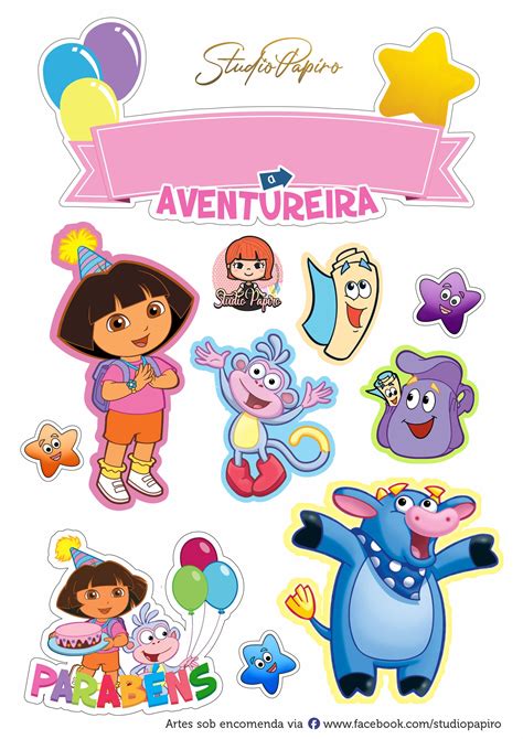 Topo de bolo dora aventureira para imprimir doraaventureira doratheexplorer dora – Artofit