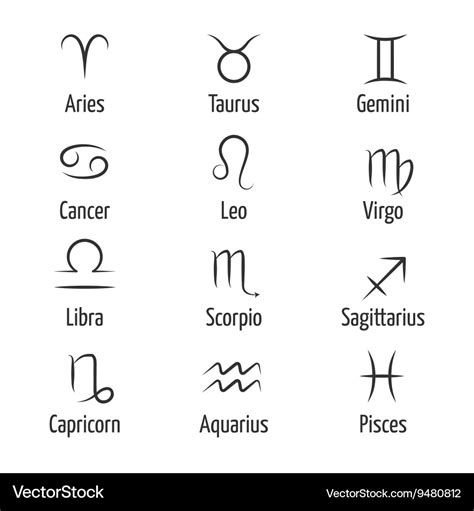 Hand drawn zodiac symbols Royalty Free Vector Image