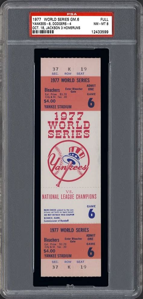 1977 World Series | PSA TicketFacts℠