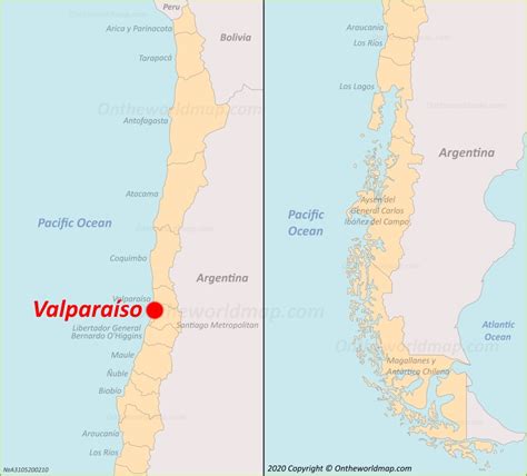 Valparaíso location on the Chile map - Ontheworldmap.com