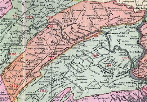 Juniata County, Pennsylvania 1911 Map by Rand McNally, Mifflintown ...