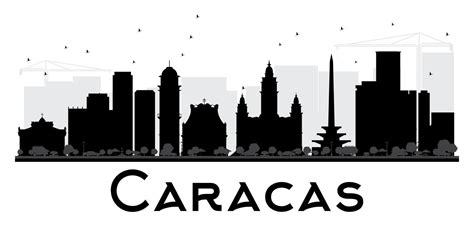 Caracas City skyline black and white silhouette. 7804473 Vector Art at Vecteezy