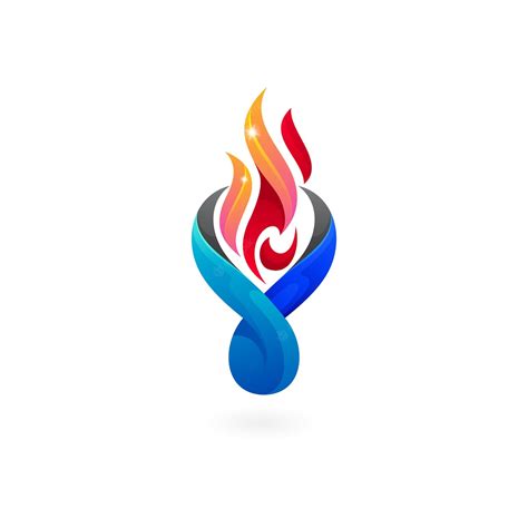 Premium Vector | Fire logo design vector torch fire logo 3d stye