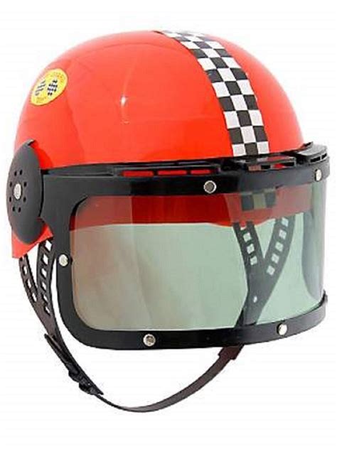 Kids Plastic Racing Helmet Red | eBay