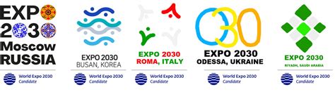 Expo 2030 Candidate City Logos by PaintRubber38 on DeviantArt