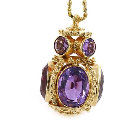 Amethyst Gold Pendant with Chain | Antique & Estate Jewelry | Designs in Gold