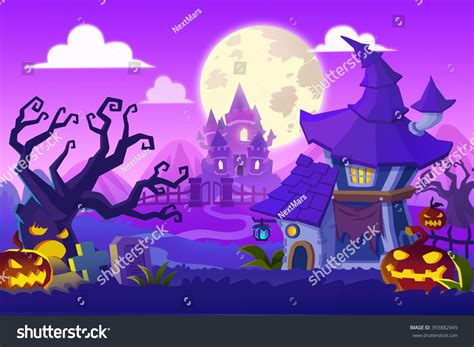 Creative Illustration Innovative Art Halloween Town Stock Illustration ...