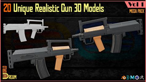 ArtStation - 20 Realistic Gun 3D Models with Textures | Game Ready ...