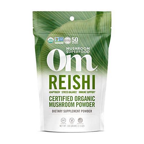 Om Mushroom Superfood Reishi Organic Mushroom Powder, 3.5 Ounce, 50 ...