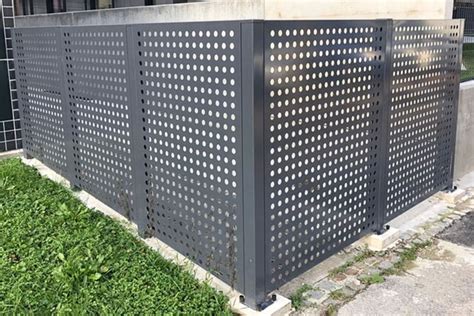 Perforated Metal Fence Panels | Metal fence panels, Metal fence, Fence ...