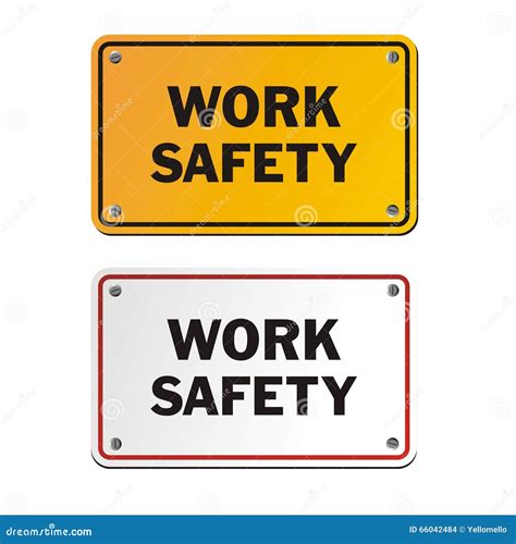 Work safety signs stock illustration. Illustration of dangerous - 66042484