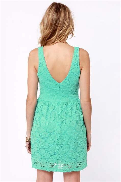 Cute Mint Blue Dress - Lace Dress - Mint Dress - $41.00