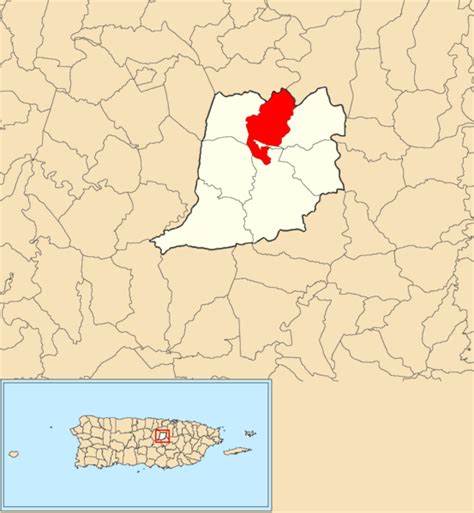 Image: Achiote, Naranjito, Puerto Rico locator map