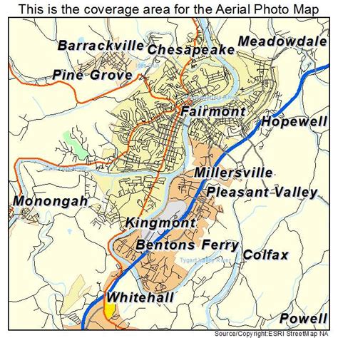 Aerial Photography Map of Fairmont, WV West Virginia