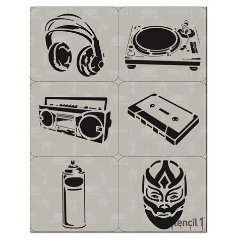 Graffiti Mini Stencil Set #1 6-pack | Stencil 1