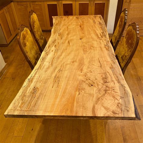 Maple Live Edge Slab Table | 7'6" Long | Lancaster Live Edge