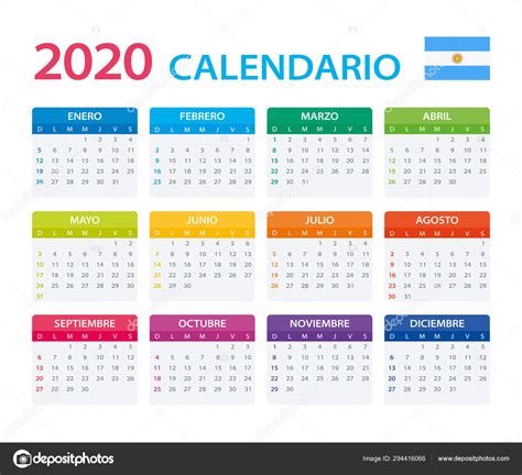 2020 Calendar Argentinian - vector illustration — Stock Vector © dikobrazik #294416066