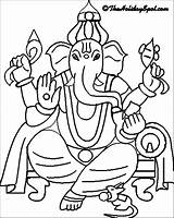 Lord Ganesha Coloring Pages Sketch Page sketch template