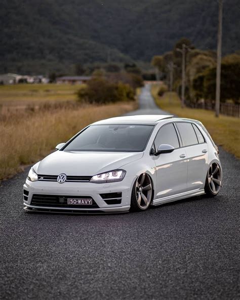 Stanced Volkswagen Golf R with Turbo