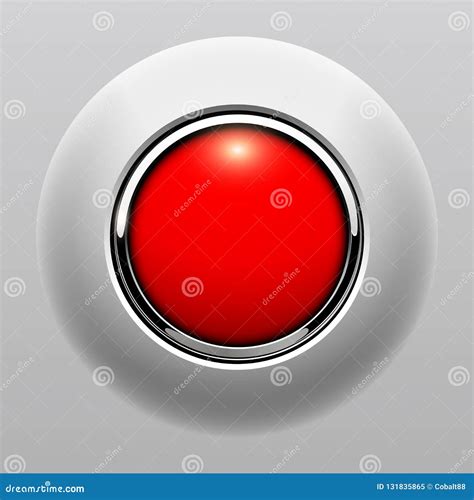 Push button red stock vector. Illustration of glossy - 131835865