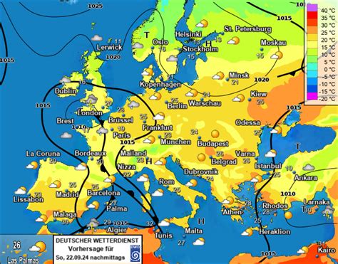 Weersverwachting Europa voor vandaag