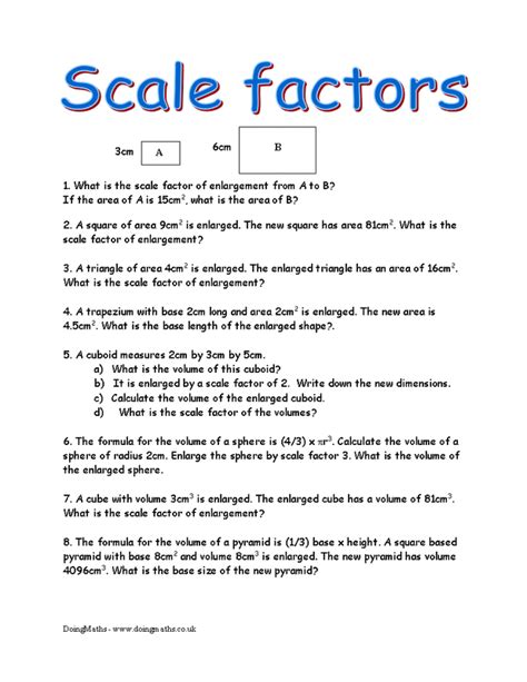 Scale Factor Worksheet 7th Grade – E Street Light