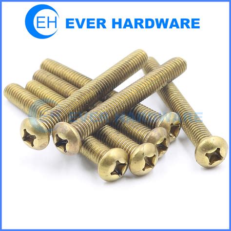 Brass Metric Machine Screws Phillips Pan Head Cross Recess Full Thread