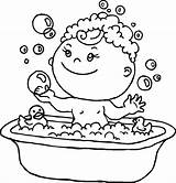 Baby Bath Time Rubber Duck Coloring Page  Free Printable sketch template