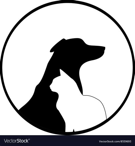 Composition of dog and cat silhouettes Royalty Free Vector