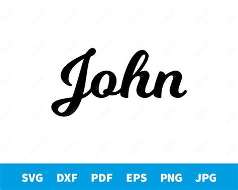 John Calligraphy Name Shape Vector File for Cutting or - Etsy