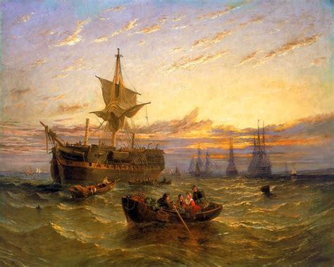 William Adolphus Knell: Indiamen in the Thames | Ship paintings ...