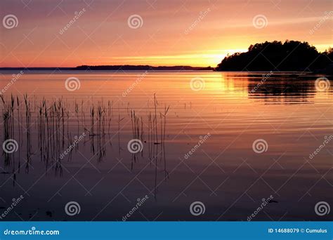 Sunset in Stockholm`s Archipelago. Stock Image - Image of stockholm, sweden: 14688079