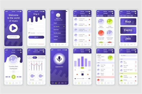 Music Mobile App UX and UI Kit - Design Template Place