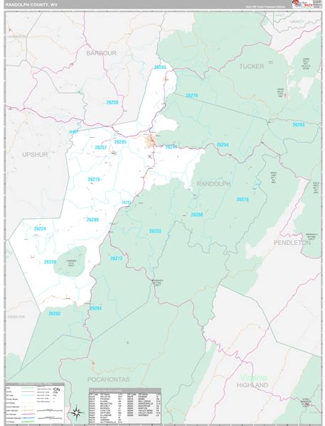 Randolph County, WV Wall Map Premium Style by MarketMAPS - MapSales