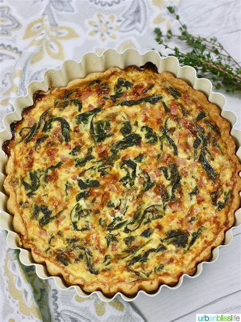 Ham Cheddar Spinach Quiche recipe | Urban Bliss Life