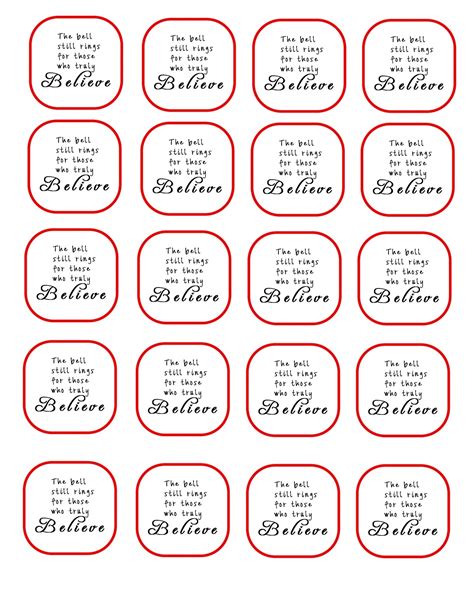 Free Printable Polar Express Bell Tags - Printable Word Searches