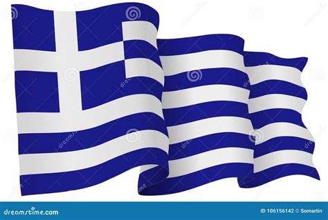 Greece Flag Waving Vector Illustration Stock Vector - Illustration of dimensional, design: 106156142