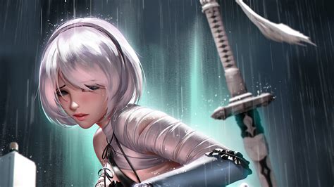 2b Nier Automata Digital Art Hd Anime 4k Wallpapers Images | Images and ...