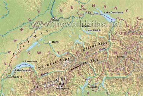 Regions: Bernese Alps, Glarus Alps, Lepontine Alps, Pennine Alsp, Jura ...