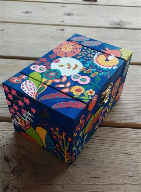 Keepsake box Wooden box Hand painted box Treasure box