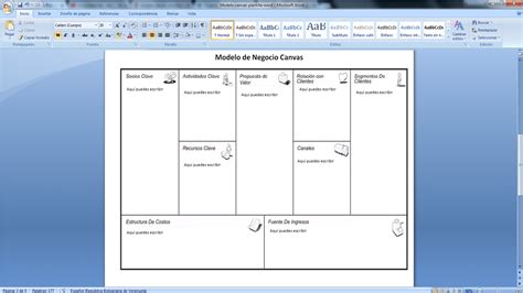 Modelo Canvas Plantilla Word ¡Para que emprendas más fácil!