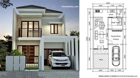 Denah Desain Rumah 6x12 Meter - Desain id