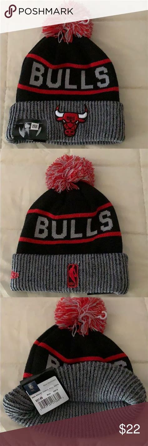 New Era NBA Chicago Bulls Pom Knit Beanie Beautiful embroidered Bulls ...