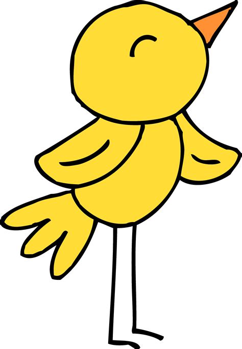 Cute Yellow Canary Bird - Free Clip Art