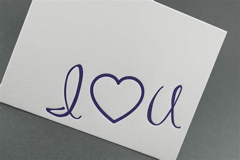 I Heart U Letterpress Card - Etsy