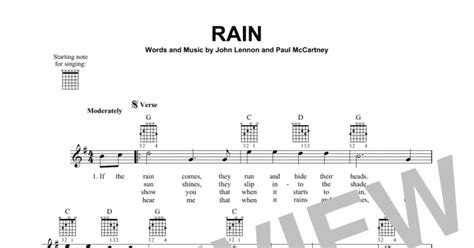 Rain (Easy Guitar) - Print Sheet Music Now